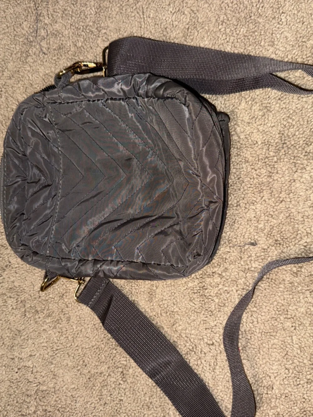 Kedzie Dark Grey Quilted Crossbody bag